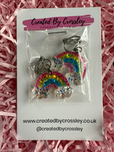 Load image into Gallery viewer, Glitter Rainbow Clip On Earrings
