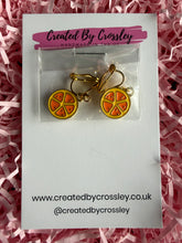 Load image into Gallery viewer, Orange Slice Clip On Earrings
