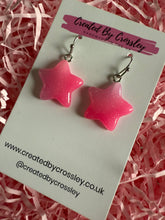Load image into Gallery viewer, Pink Star Charm Earrings
