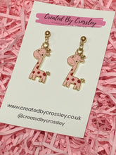 Load image into Gallery viewer, Colourful Giraffe Charm Earrings
