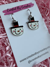 Load image into Gallery viewer, Smiling Snowman Charm Earrings

