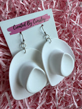 Load image into Gallery viewer, White Cowboy Hat Charm Earrings
