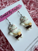 Load image into Gallery viewer, White Cat Charm Earrings
