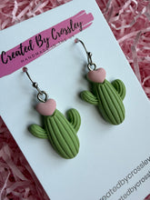 Load image into Gallery viewer, Cactus Charm Earrings
