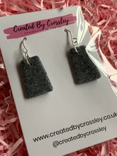 Load image into Gallery viewer, Sparkly Granite Grey Clay Earrings and Necklace
