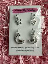 Load image into Gallery viewer, Star Moon Earring Duo
