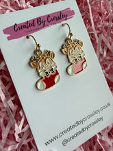 Load image into Gallery viewer, Reindeer Stocking Charm Earrings
