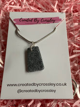 Load image into Gallery viewer, Sparkly Granite Grey Clay Earrings and Necklace
