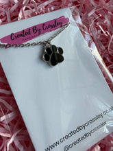 Load image into Gallery viewer, Black Paw Print Charm Necklace
