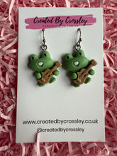Load image into Gallery viewer, Guitar Frog Charm Earrings
