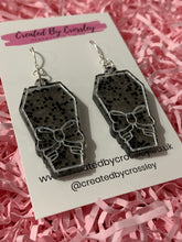 Load image into Gallery viewer, Black Coffin Resin Earrings
