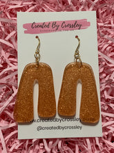 Load image into Gallery viewer, Bronze Shimmer Arch Resin Earrings
