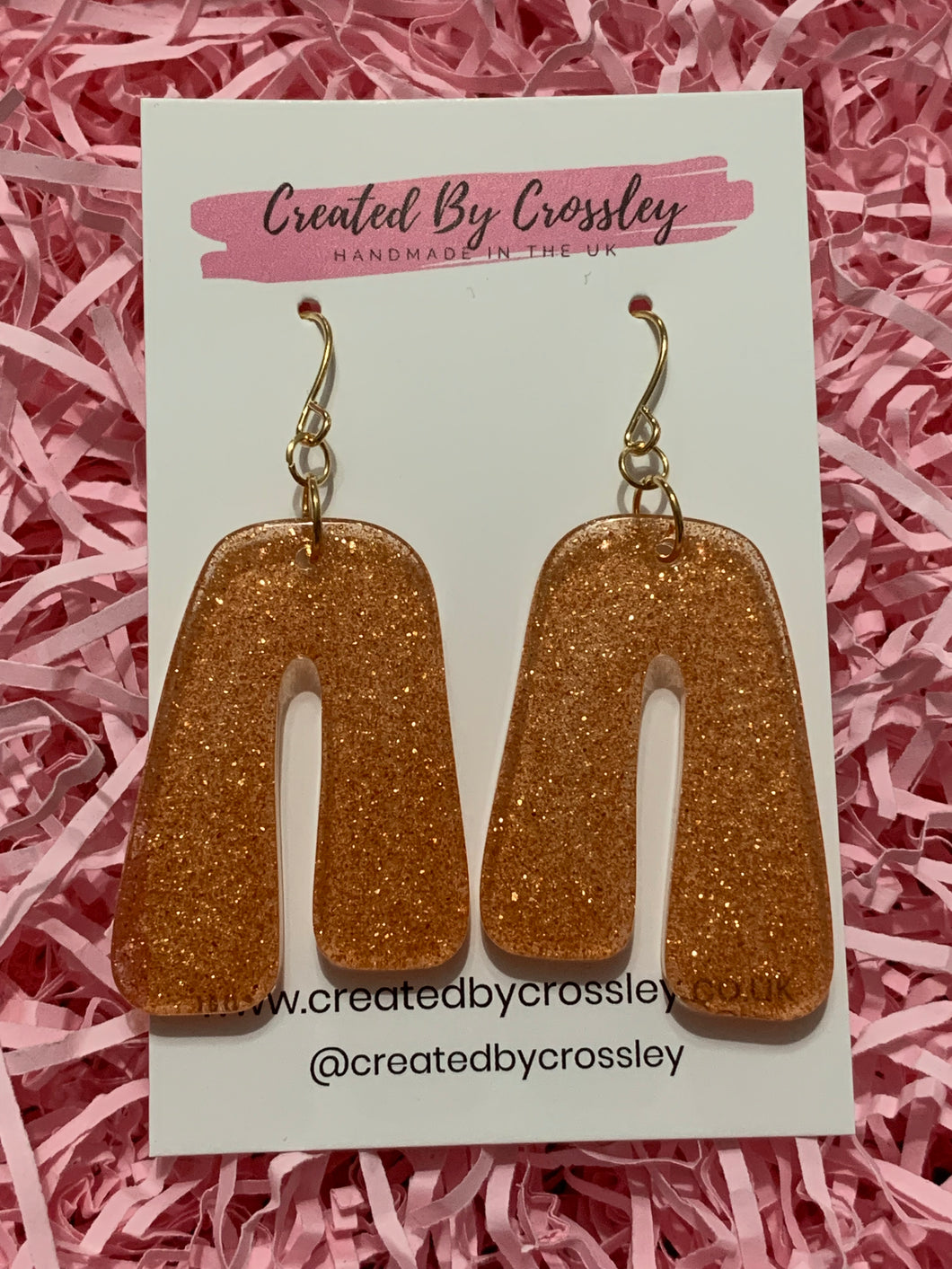 Bronze Shimmer Arch Resin Earrings