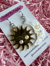 Load image into Gallery viewer, Sun and Moon Charm Earrings
