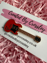 Load image into Gallery viewer, Red Guitar Pin Badge
