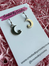 Load image into Gallery viewer, Moon Star Charm Earrings
