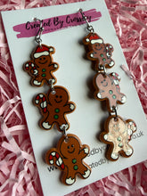 Load image into Gallery viewer, Trio Gingerbread Man Charm Earrings
