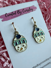Load image into Gallery viewer, Beanie Hat Snowman Charm Earrings

