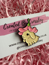 Load image into Gallery viewer, Flower Bunny Rabbit Pin Badge
