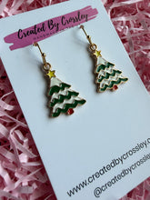 Load image into Gallery viewer, Christmas Tree Charm Earrings
