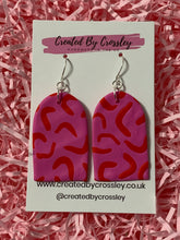 Load image into Gallery viewer, Pink and Red Arch Clay Earrings
