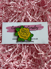 Load image into Gallery viewer, Yellow Rose Flower Pin Badge
