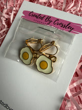 Load image into Gallery viewer, Mini Fried Egg Clip On Earrings
