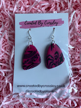 Load image into Gallery viewer, Pink and Black Clay Earrings
