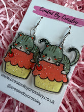 Load image into Gallery viewer, Cake Cat Charm Earrings
