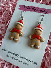 Load image into Gallery viewer, Chunky Gingerbread Man Charm Earrings

