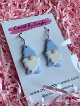 Load image into Gallery viewer, Light Blue Gonk Clay Earrings
