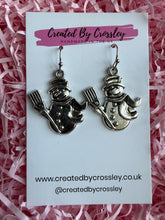 Load image into Gallery viewer, Winter Snowman Charm Earrings

