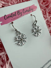 Load image into Gallery viewer, Mini Gem Snowflake Charm Earrings
