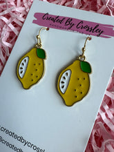 Load image into Gallery viewer, Lemon Charm Earrings
