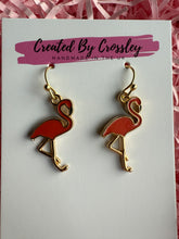 Load image into Gallery viewer, Pink Flamingo Charm Earrings
