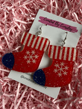 Load image into Gallery viewer, Large Christmas Stocking Charm Earrings
