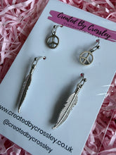Load image into Gallery viewer, Peace Feather Earring Duo
