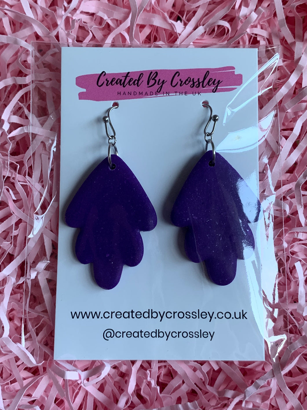 Purple Clay Earrings
