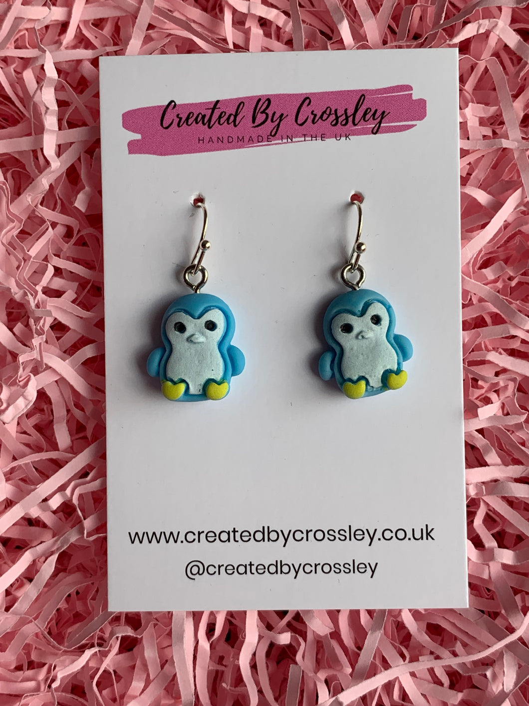 Blue Penguin Charm Earrings