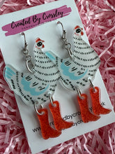 Load image into Gallery viewer, White Chicken Charm Earrings
