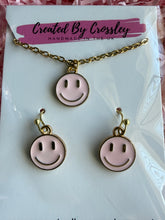 Load image into Gallery viewer, Light Pink Happy Face Jewellery Set

