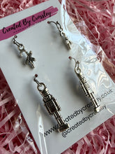 Load image into Gallery viewer, Candycane Nutcracker Earring Duo
