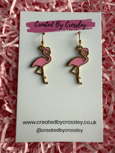 Load image into Gallery viewer, Pink Flamingo Charm Earrings
