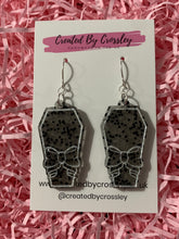 Load image into Gallery viewer, Black Coffin Resin Earrings
