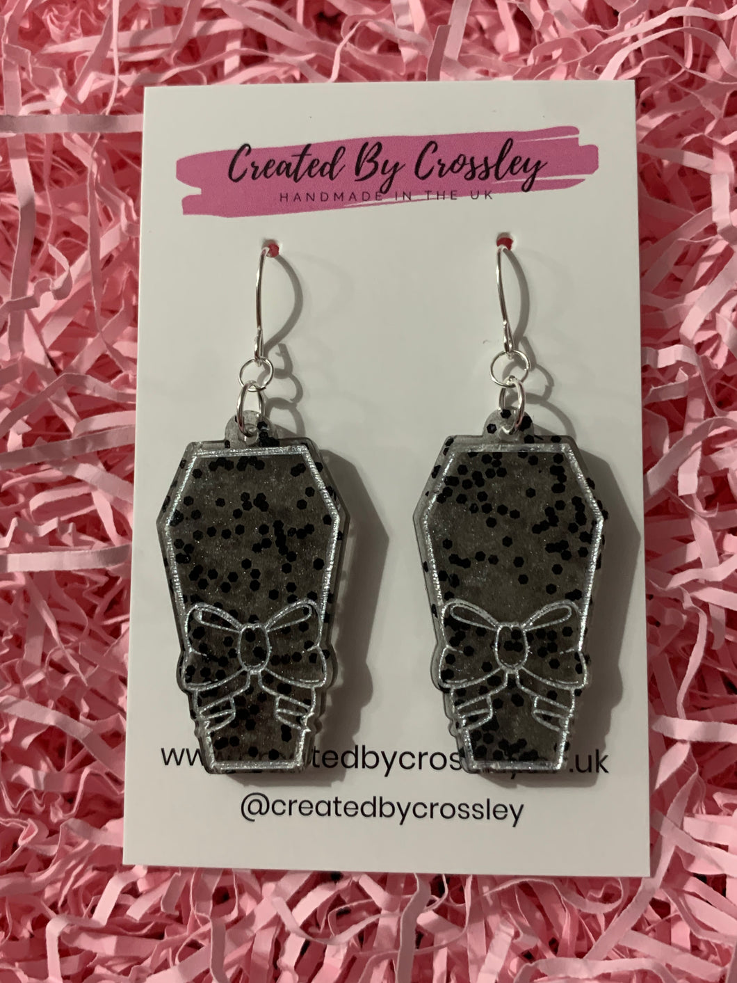 Black Coffin Resin Earrings