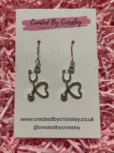 Load image into Gallery viewer, Heart Stethoscope Charm Earrings
