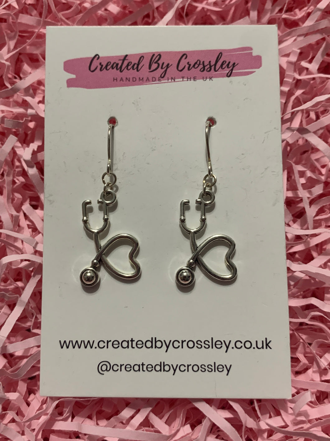 Heart Stethoscope Charm Earrings