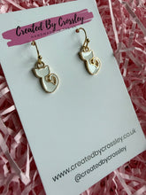 Load image into Gallery viewer, White Cat Charm Earrings
