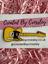 Load image into Gallery viewer, Yellow Guitar Pin Badge
