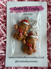Load image into Gallery viewer, Chunky Festive Bear Clip On Earrings
